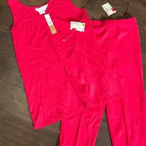 Vintage - 92 - Women's Pink Sleeveless Top and Pants Set BNWT